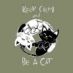 Свитшот хлопковый мужской Просто будь Котом, цвет: авокадо — фото 2