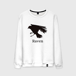 Свитшот хлопковый мужской Raven, цвет: белый
