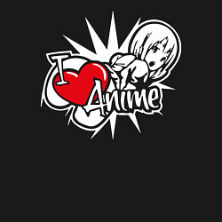 Свитшот хлопковый мужской I love anime Ahegao, цвет: черный — фото 2
