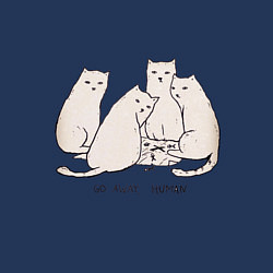 Свитшот хлопковый мужской Уходи, человек кошки, цвет: тёмно-синий — фото 2