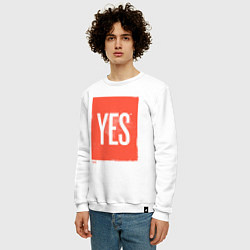 Свитшот хлопковый мужской Yes-No, цвет: белый — фото 2