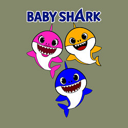Свитшот хлопковый мужской Baby Shark, цвет: авокадо — фото 2