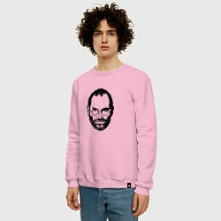 Свитшот хлопковый мужской Стив Джобс, цвет: светло-розовый — фото 2