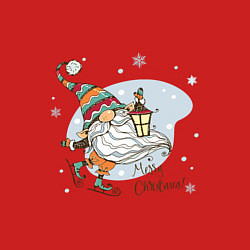 Свитшот хлопковый мужской Рождественский гном, цвет: красный — фото 2