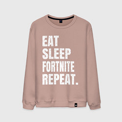 Свитшот хлопковый мужской EAT SLEEP FORTNITE REPEAT, цвет: пыльно-розовый