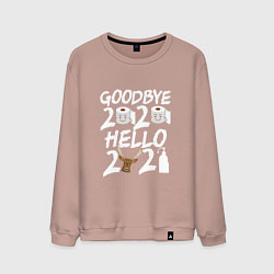 Свитшот хлопковый мужской Goodbye 2020 hello 2021, цвет: пыльно-розовый