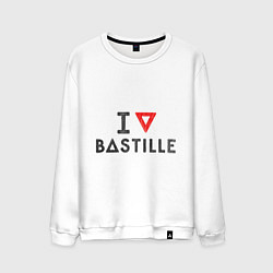 Свитшот хлопковый мужской I love Bastille, цвет: белый