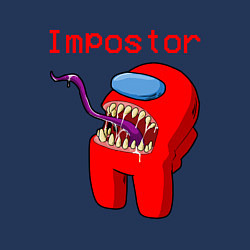 Свитшот хлопковый мужской AMONG US - IMPOSTOR, цвет: тёмно-синий — фото 2