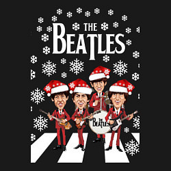 Свитшот хлопковый мужской Битлз Новогодний, цвет: черный — фото 2