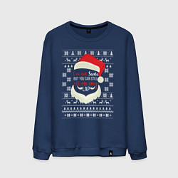 Свитшот хлопковый мужской Im not Santa, цвет: тёмно-синий