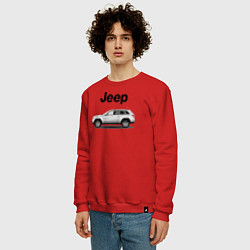 Свитшот хлопковый мужской Jeep, цвет: красный — фото 2