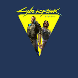Свитшот хлопковый мужской Cyberpunk 2077, цвет: тёмно-синий — фото 2