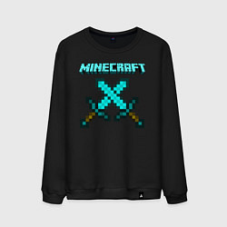 Свитшот хлопковый мужской Minecraft, цвет: черный