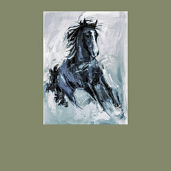 Свитшот хлопковый мужской Лошадь арт, цвет: авокадо — фото 2