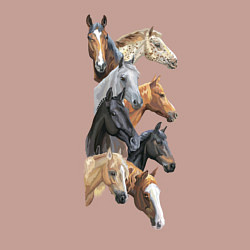 Свитшот хлопковый мужской Лошади, цвет: пыльно-розовый — фото 2