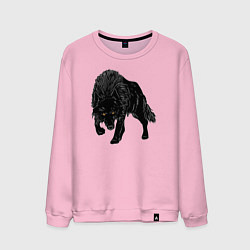 Свитшот хлопковый мужской Черный Волк, цвет: светло-розовый