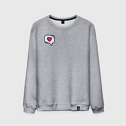 Свитшот хлопковый мужской Сердце, цвет: меланж