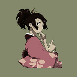 Свитшот хлопковый мужской Девушка гейша, цвет: авокадо — фото 2