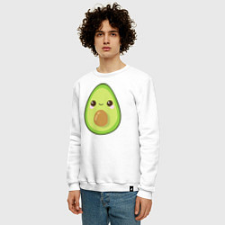 Свитшот хлопковый мужской Avocado, цвет: белый — фото 2