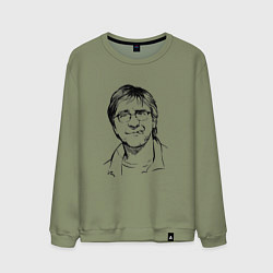Свитшот хлопковый мужской Юрий Шевчук ДДТ, цвет: авокадо