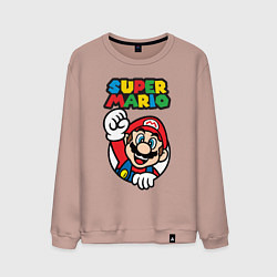 Свитшот хлопковый мужской Mario, цвет: пыльно-розовый