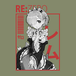 Свитшот хлопковый мужской Re:Zero Rem, цвет: авокадо — фото 2