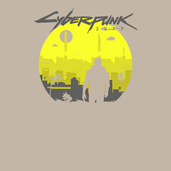 Свитшот хлопковый мужской Cyberpunk 2077 CITY, цвет: миндальный — фото 2