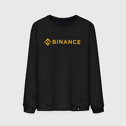 Свитшот хлопковый мужской BINANCE БИНАНС БИРЖА, цвет: черный