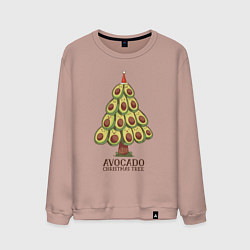 Свитшот хлопковый мужской Avocado Christmas Tree, цвет: пыльно-розовый