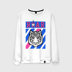 Свитшот хлопковый мужской Roar Tiger, цвет: белый