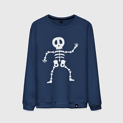 Свитшот хлопковый мужской Мультяшный скелет, цвет: тёмно-синий