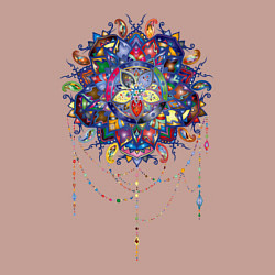 Свитшот хлопковый мужской Мандала Шивы, цвет: пыльно-розовый — фото 2