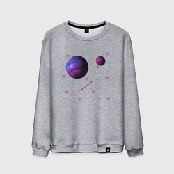 Свитшот хлопковый мужской Космос Планеты, цвет: меланж