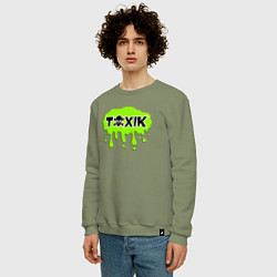 Свитшот хлопковый мужской Токсик toxik, цвет: авокадо — фото 2