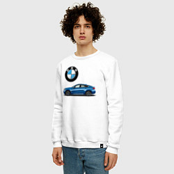 Свитшот хлопковый мужской BMW X6, цвет: белый — фото 2