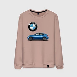 Свитшот хлопковый мужской BMW X6, цвет: пыльно-розовый