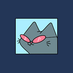 Свитшот хлопковый мужской Кот, цвет: тёмно-синий — фото 2