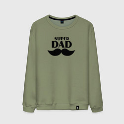 Свитшот хлопковый мужской Супер Папа, цвет: авокадо