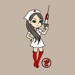 Свитшот хлопковый мужской Медсестра со шприцом, цвет: миндальный — фото 2