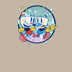 Свитшот хлопковый мужской Cuphead and Mugman, цвет: миндальный — фото 2