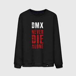 Свитшот хлопковый мужской DMX - Never die alone, цвет: черный
