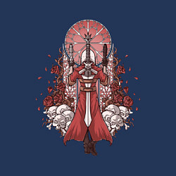 Свитшот хлопковый мужской Данте в розах, цвет: тёмно-синий — фото 2