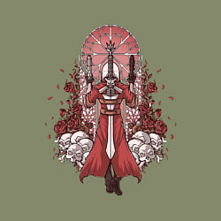 Свитшот хлопковый мужской Данте в розах, цвет: авокадо — фото 2