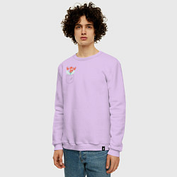 Свитшот хлопковый мужской Zoidberg карман, цвет: лаванда — фото 2