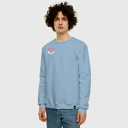 Свитшот хлопковый мужской Zoidberg карман, цвет: мягкое небо — фото 2