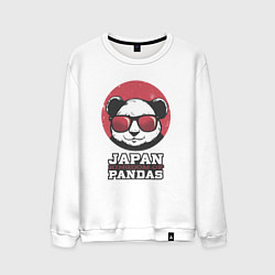 Свитшот хлопковый мужской Japan Kingdom of Pandas, цвет: белый