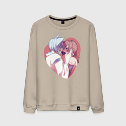 Свитшот хлопковый мужской Tomoe and Nanami KIss, цвет: миндальный