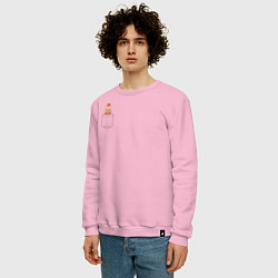 Свитшот хлопковый мужской Рагнар в кармане, цвет: светло-розовый — фото 2
