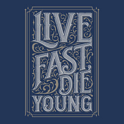 Свитшот хлопковый мужской Live fast, die young, цвет: тёмно-синий — фото 2