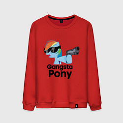Свитшот хлопковый мужской Gangsta pony, цвет: красный